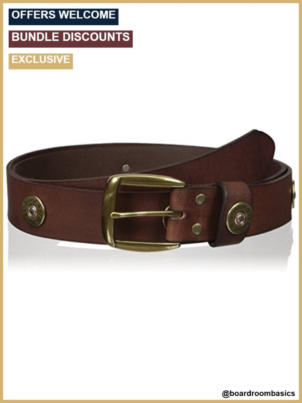 Men's Multi-Bullet Belt with Brass-Tone Bullet Conchos